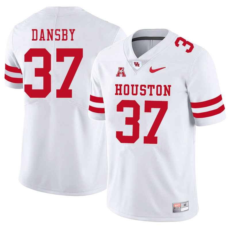Men #37 Deondre Dansby Houston Cougars College Football Jerseys Sale-White - Click Image to Close